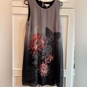 Coldwater Creek size Med 12 floral Vacation dress sleeveless black pink NICE